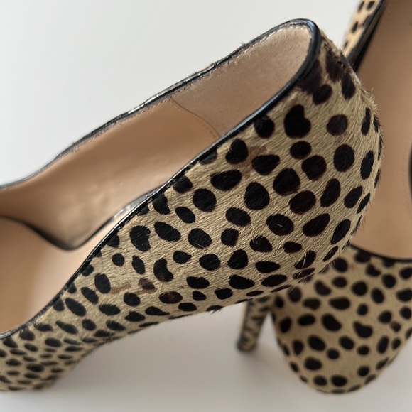 SHOEMINT Jess Dalmation LEOPARD PONY HAIR Platform HEELS WOMEN'S 
Size 9 - Picture 13 of 17